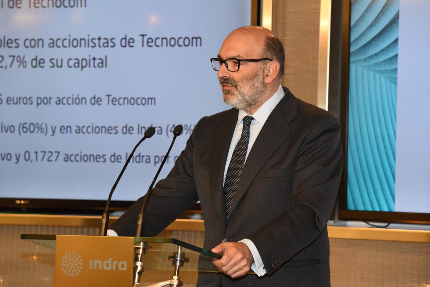 Presidente de Indra, Fernando Abril-Martorell, en la Junta General Extraordinaria de Accionistas. Febrero 2017